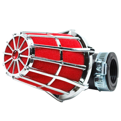 Air filter REPLAY Chrome/Red 28/35mm swivel 0° to 90°